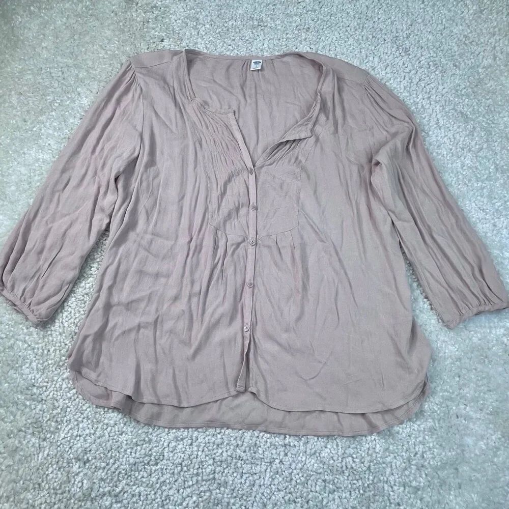 Old Navy Poet Boho Blouse Pink Womens Large NEW